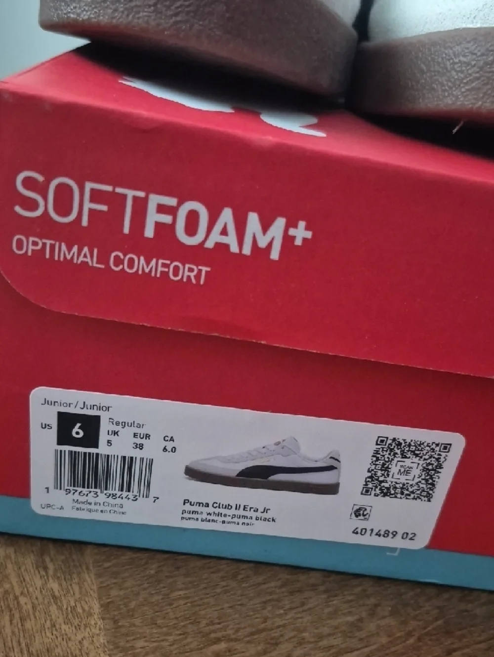 Puma White Sneakers with Black Formstrip and Brown Sole (Kids) - Picture 5 of 5